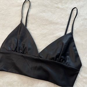 StyleAngeles - Black Pleather Crop Top